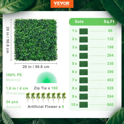 Artificial Boxwood Hedge Wall Panels