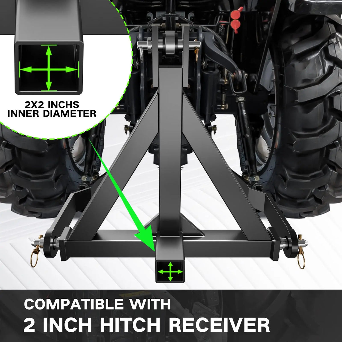 3-Point Tractor Hitch | 2" Receiver | CAT 1