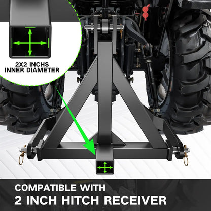 3-Point Tractor Hitch | 2" Receiver | CAT 1