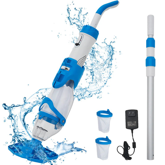 Wireless Pool Vacuum Cleaner with LED & Telescopic Pole
