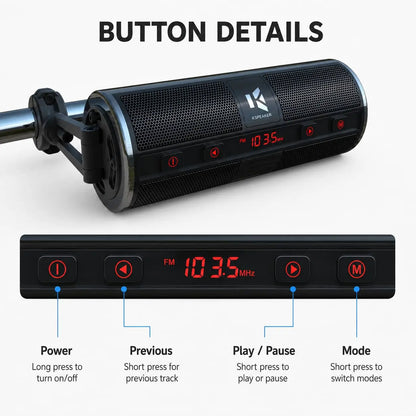 Motorcycle Handlebar Speakers – Bluetooth & FM