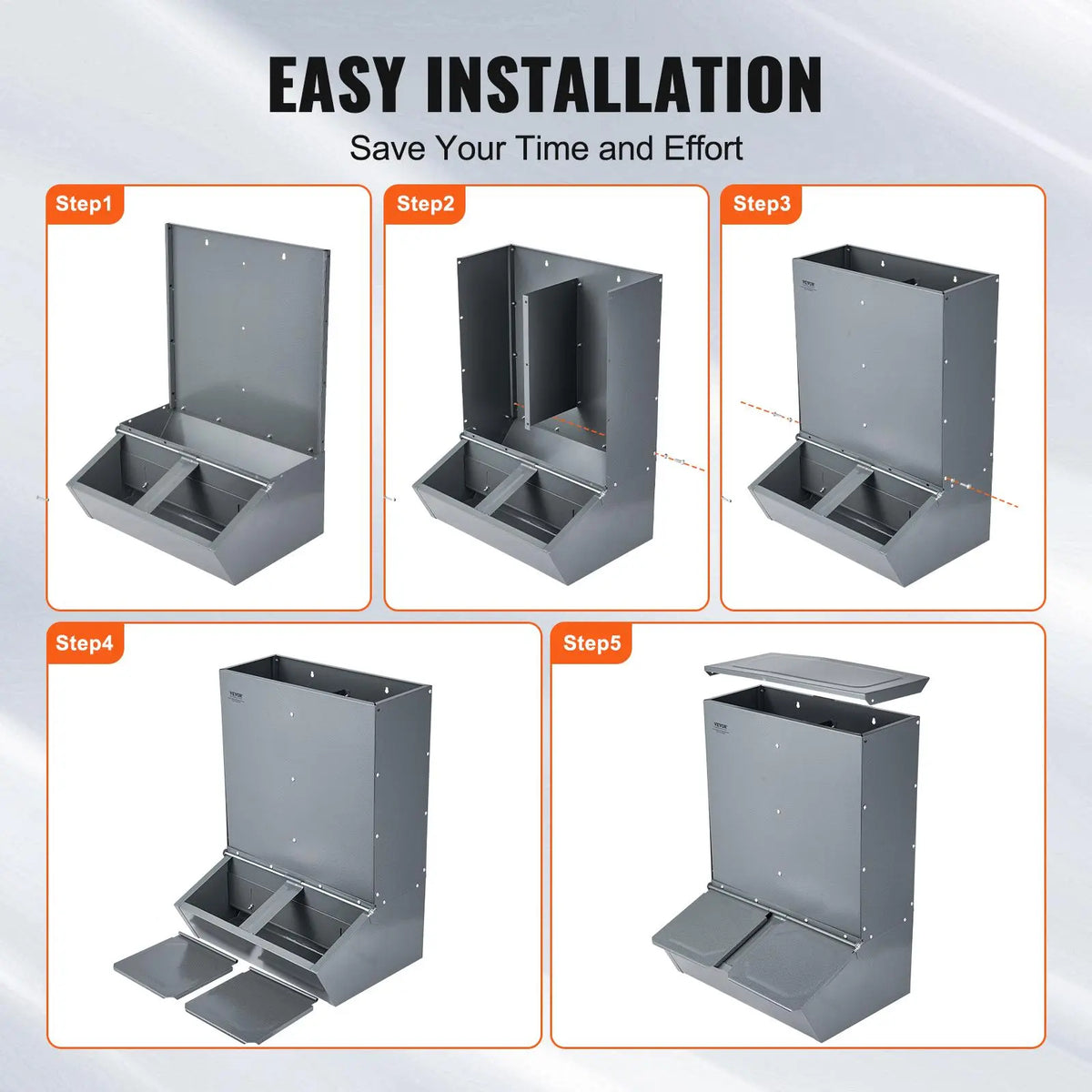 Galvanized Steel Hog Feeder | 3.7 Bushel | Double Door