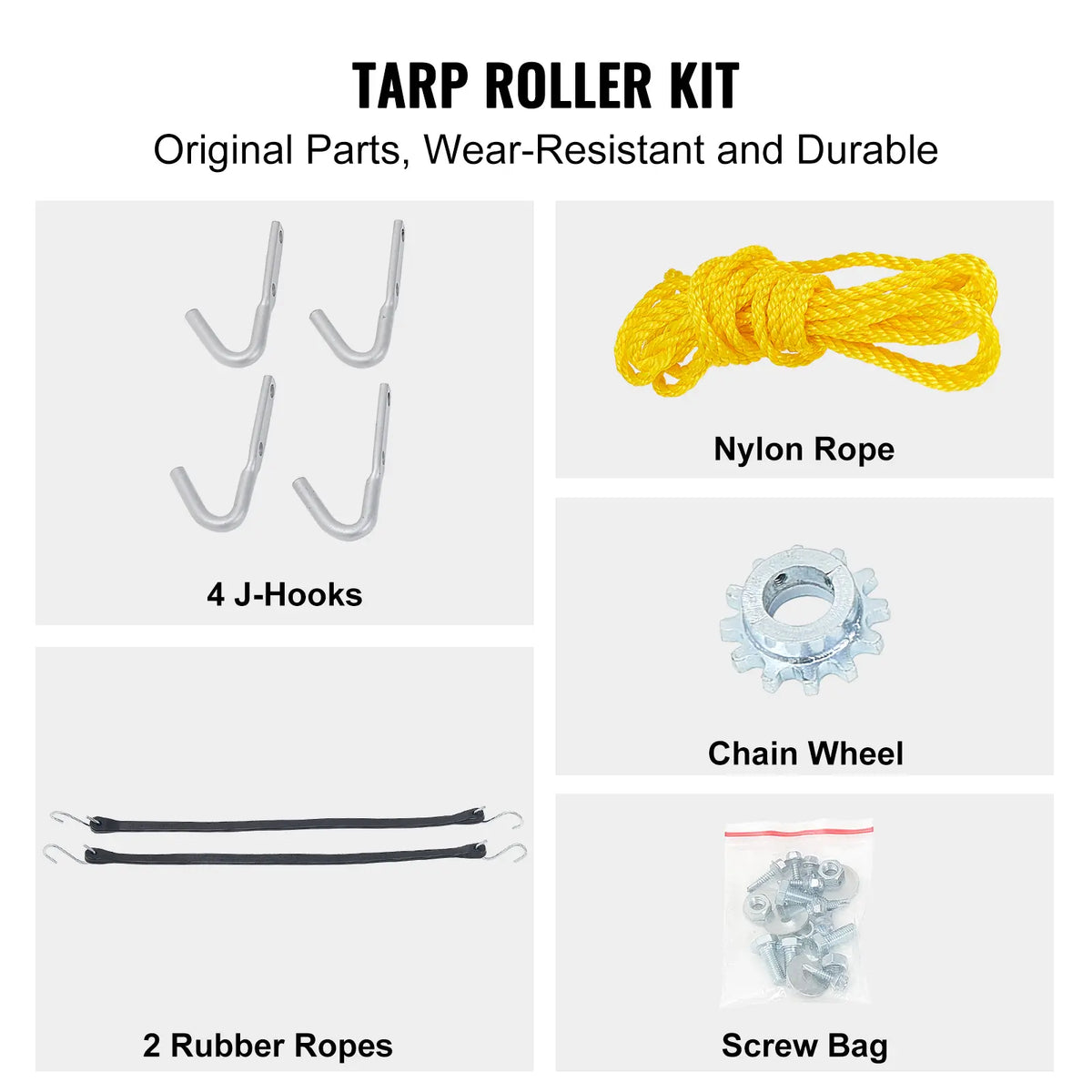 Hand Crank Tarp Roller | Adjustable 64"-104"