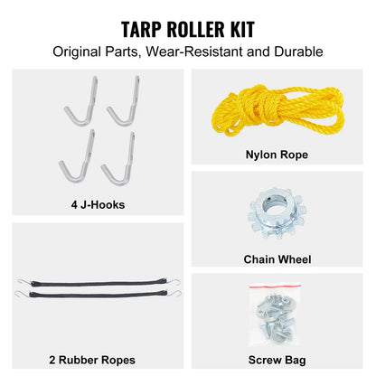 Hand Crank Tarp Roller | Adjustable 64"-104"