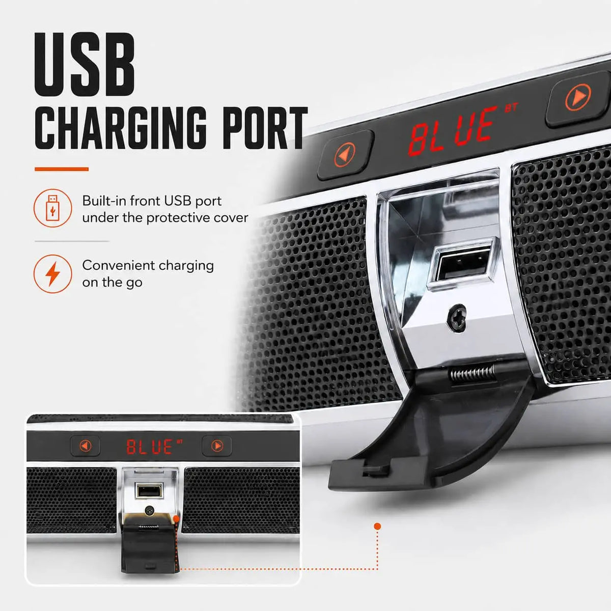 Motorcycle Handlebar Speakers – Bluetooth & FM