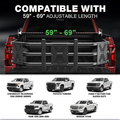 Aluminum Pickup Truck Bed Extender – Adjustable & Retractable