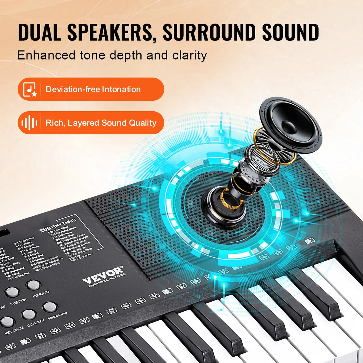 61-Key Digital Keyboard Piano | 200 Tones