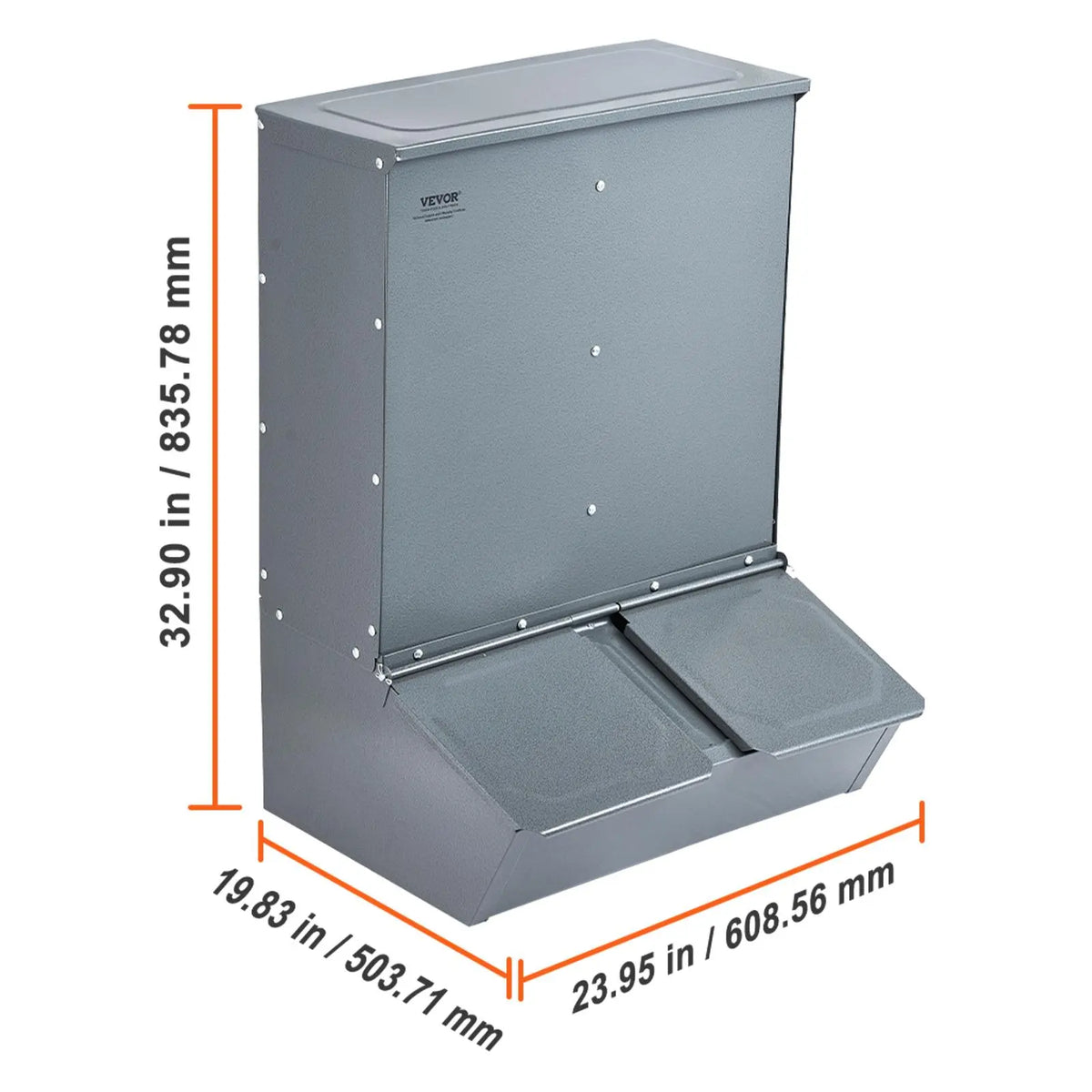 Galvanized Steel Hog Feeder | 3.7 Bushel | Double Door