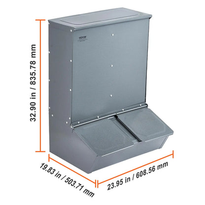 Galvanized Steel Hog Feeder | 3.7 Bushel | Double Door