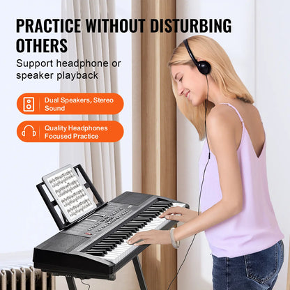 61-Key Digital Keyboard Piano | 200 Tones