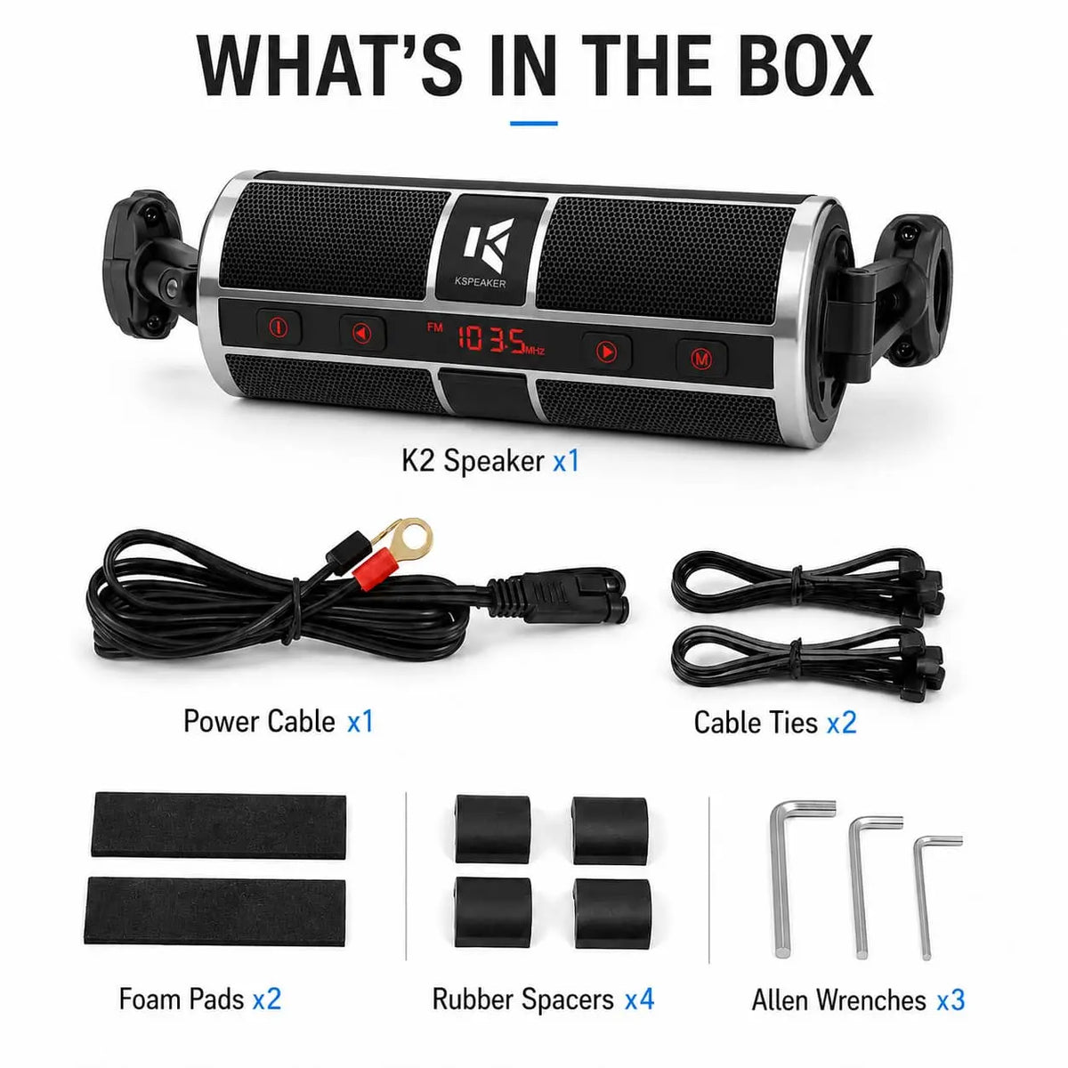 Motorcycle Handlebar Speakers – Bluetooth & FM