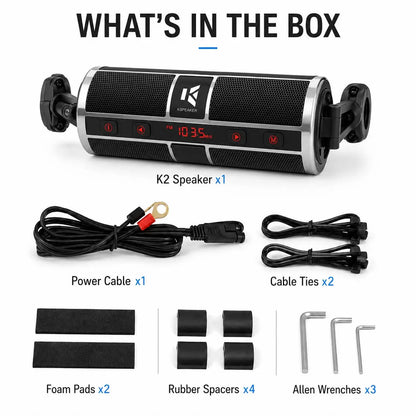 Motorcycle Handlebar Speakers – Bluetooth & FM