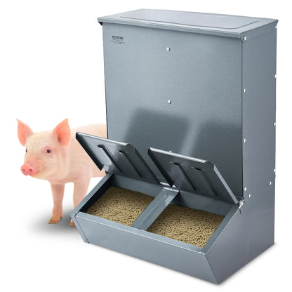 Galvanized Steel Hog Feeder | 3.7 Bushel | Double Door
