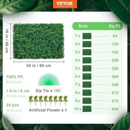 Artificial Boxwood Hedge Wall Panels