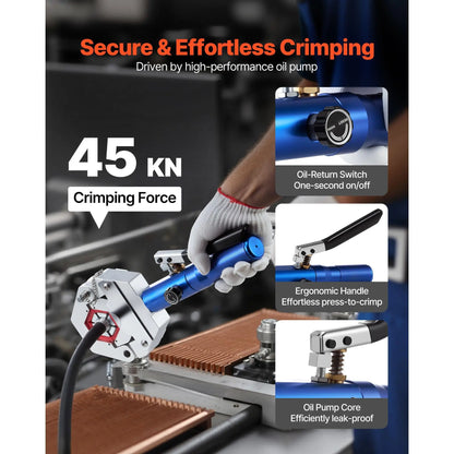Hydraulic A/C Hose Crimper Kit | 7 Dies