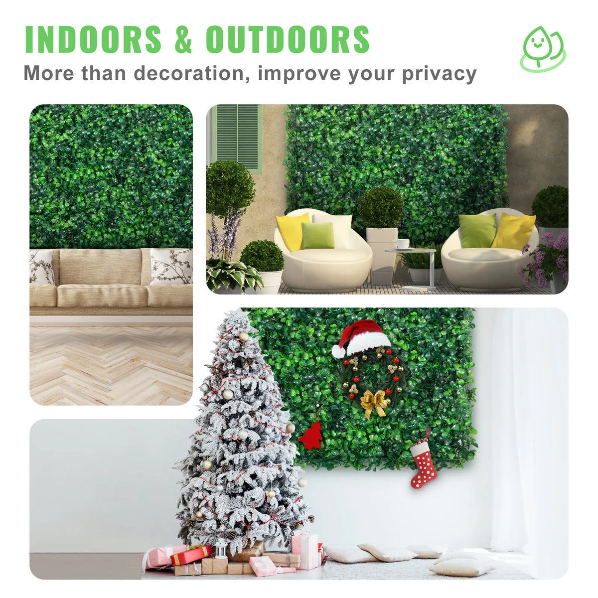 Artificial Boxwood Hedge Wall Panels